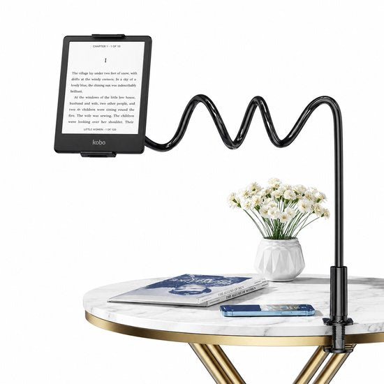 Ancor e-reader houder zwart met flexibele arm en klem